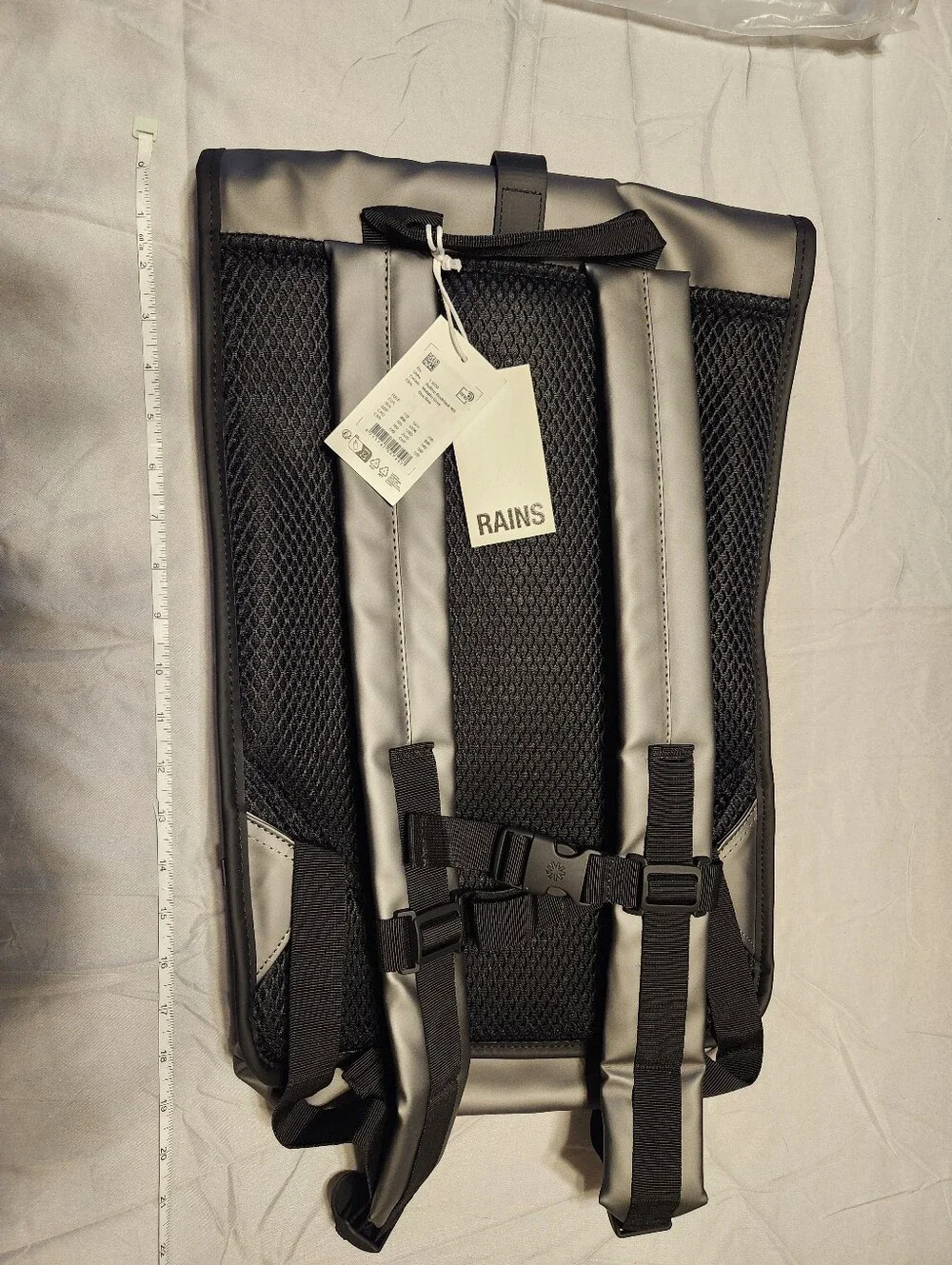 Rains Roll-Top Rucksack W3 metallic Grey